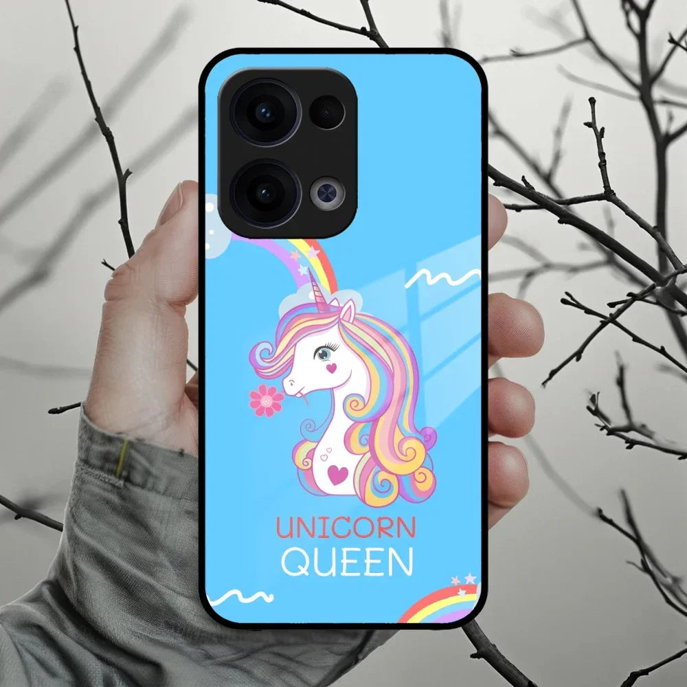 Blue Unicorn Queen Glass Phone Case For Oppo - ShopOnCliQ