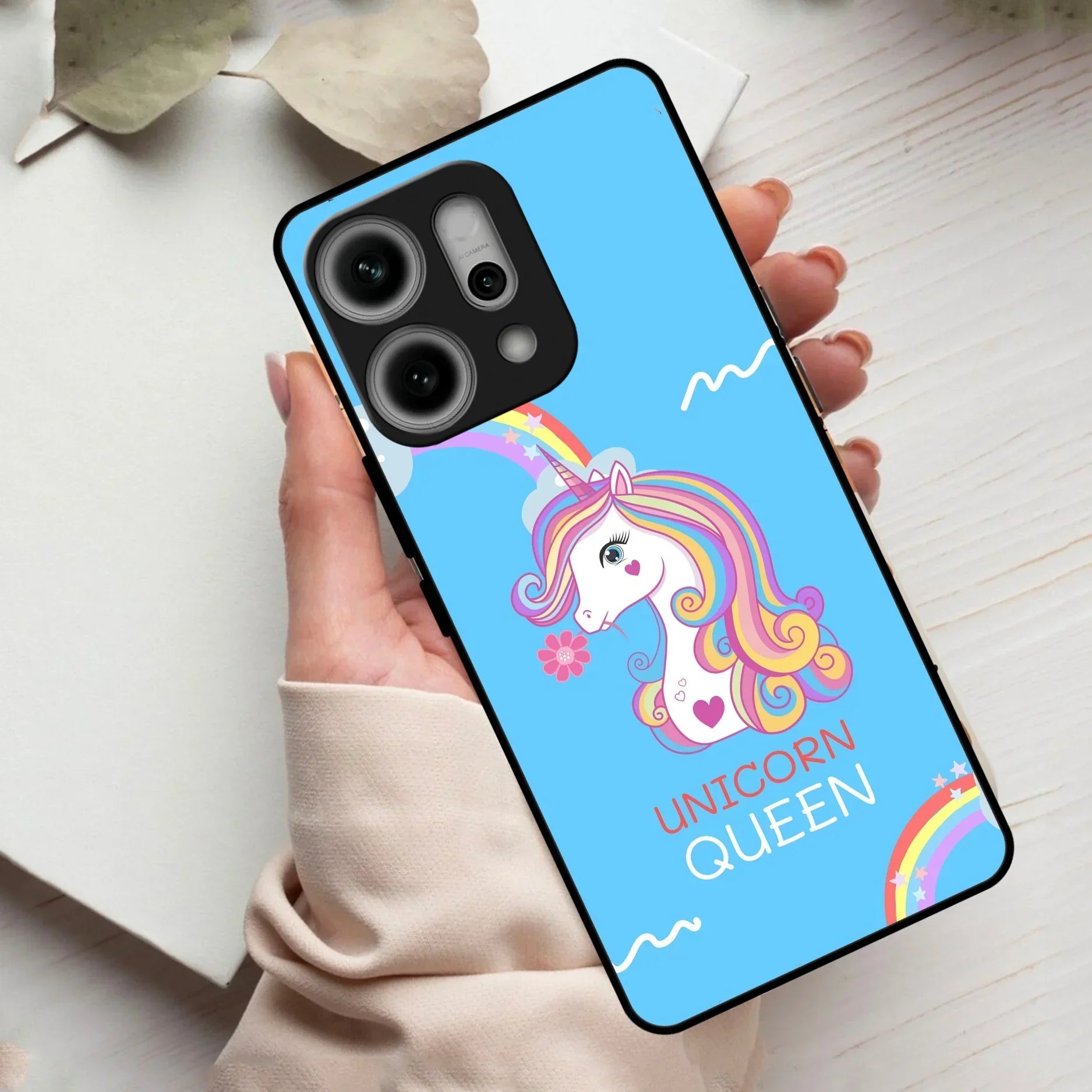 Blue Unicorn Queen Glass Phone Case For Oppo - ShopOnCliQ