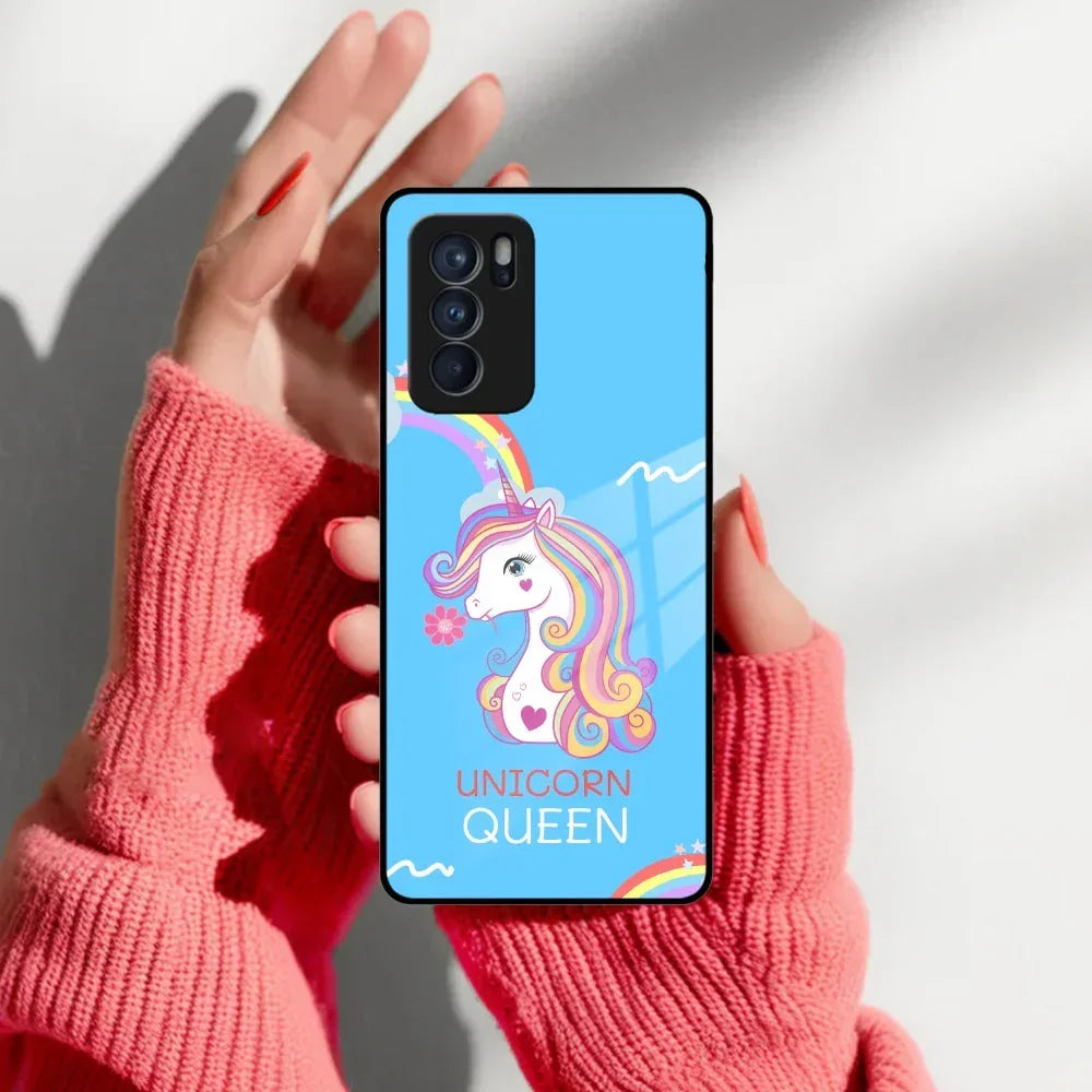 Blue Unicorn Queen Glass Phone Case For Oppo - ShopOnCliQ