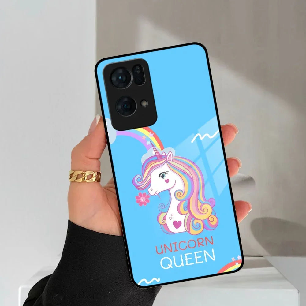 Blue Unicorn Queen Glass Phone Case For Oppo - ShopOnCliQ