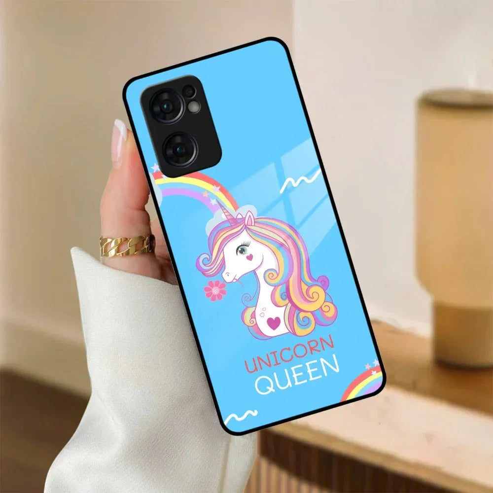 Blue Unicorn Queen Glass Phone Case For Oppo - ShopOnCliQ