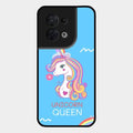 Blue Unicorn Queen Glass Phone Case For Oppo Reno 8 5G