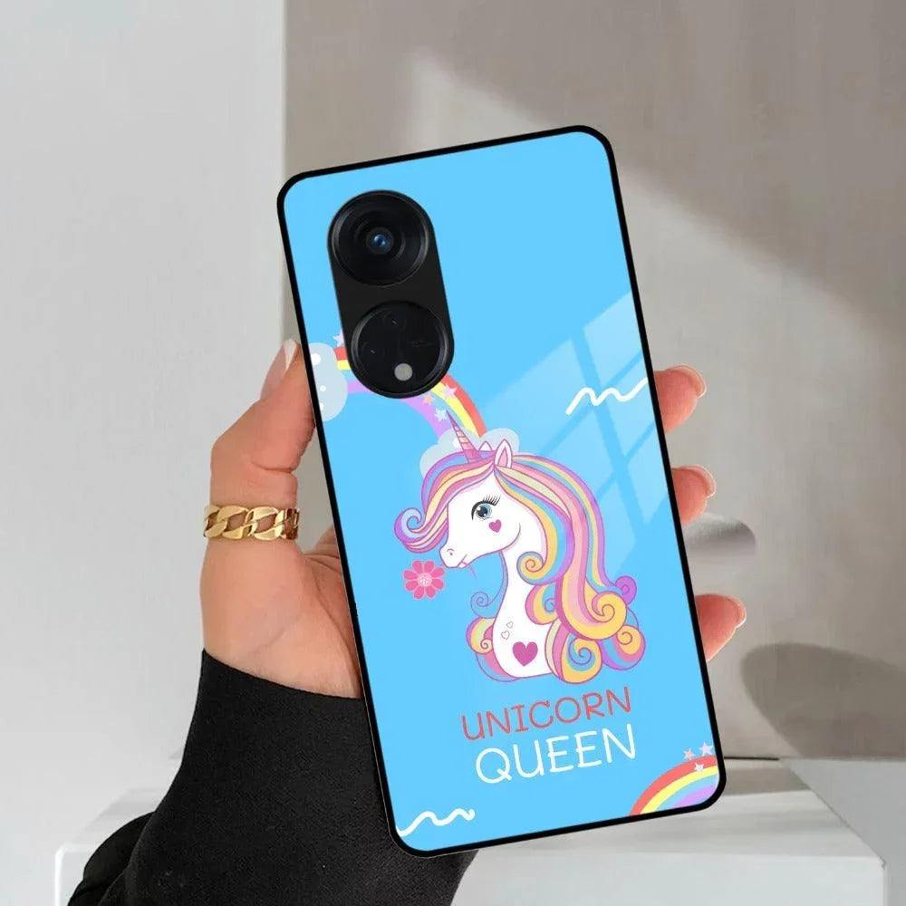 Blue Unicorn Queen Glass Phone Case For Oppo - ShopOnCliQ