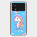 Blue Unicorn Queen Glass Phone Case For Poco X4 Pro 5G