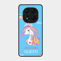 Blue Unicorn Queen Glass Phone Case For Poco X7 5G