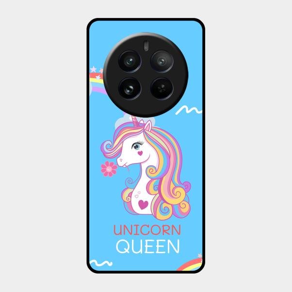 Blue Unicorn Queen Glass Phone Case For Realme 12 Pro 5G