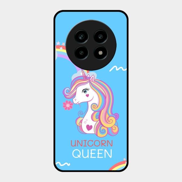 Blue Unicorn Queen Glass Phone Case For Realme 14 Pro Lite 5G