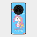 Blue Unicorn Queen Glass Phone Case For Realme 14 Pro Plus 5G