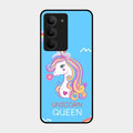 Blue Unicorn Queen Glass Phone Case For Realme 14X 5G