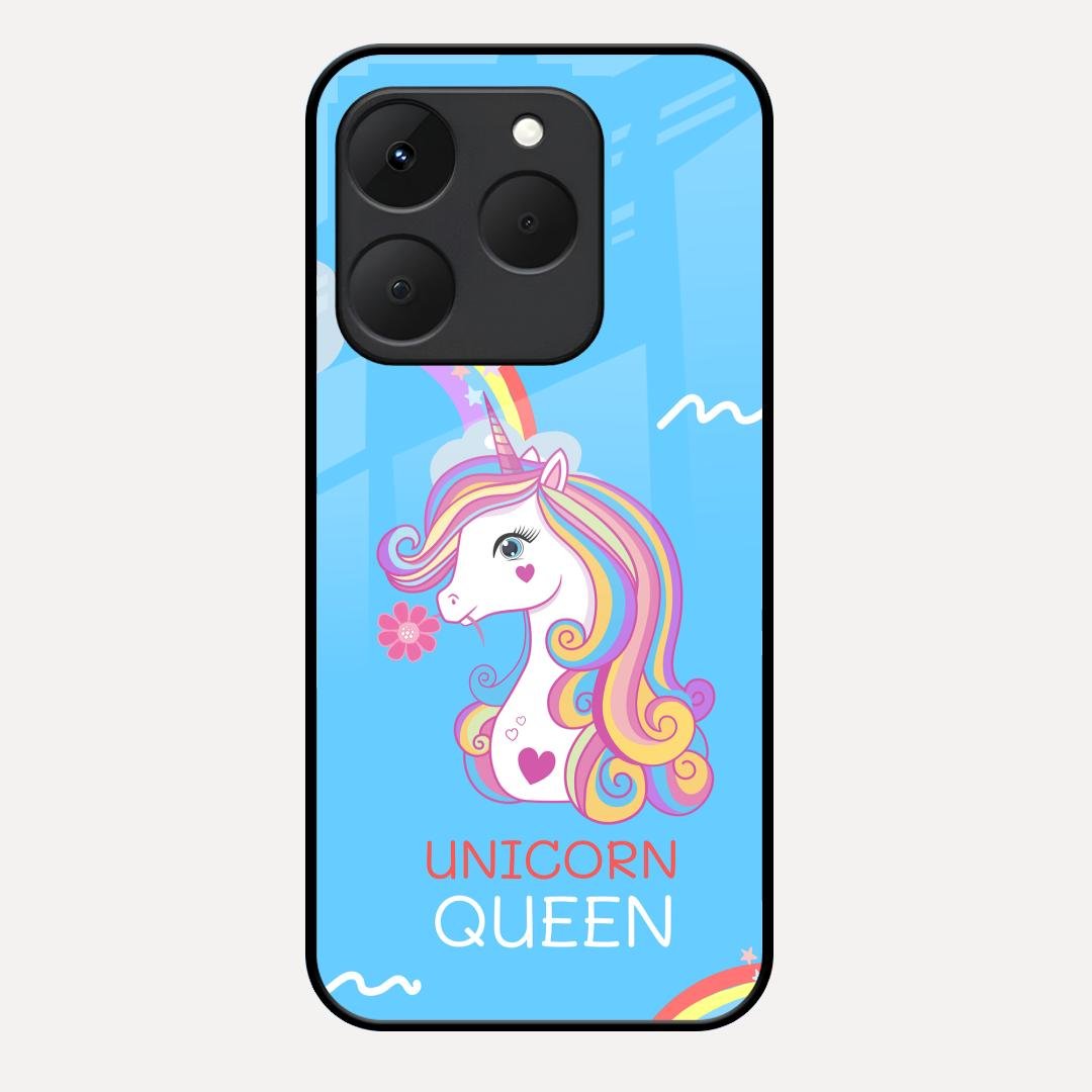 Blue Unicorn Queen Glass Phone Case For Realme 15T 5G