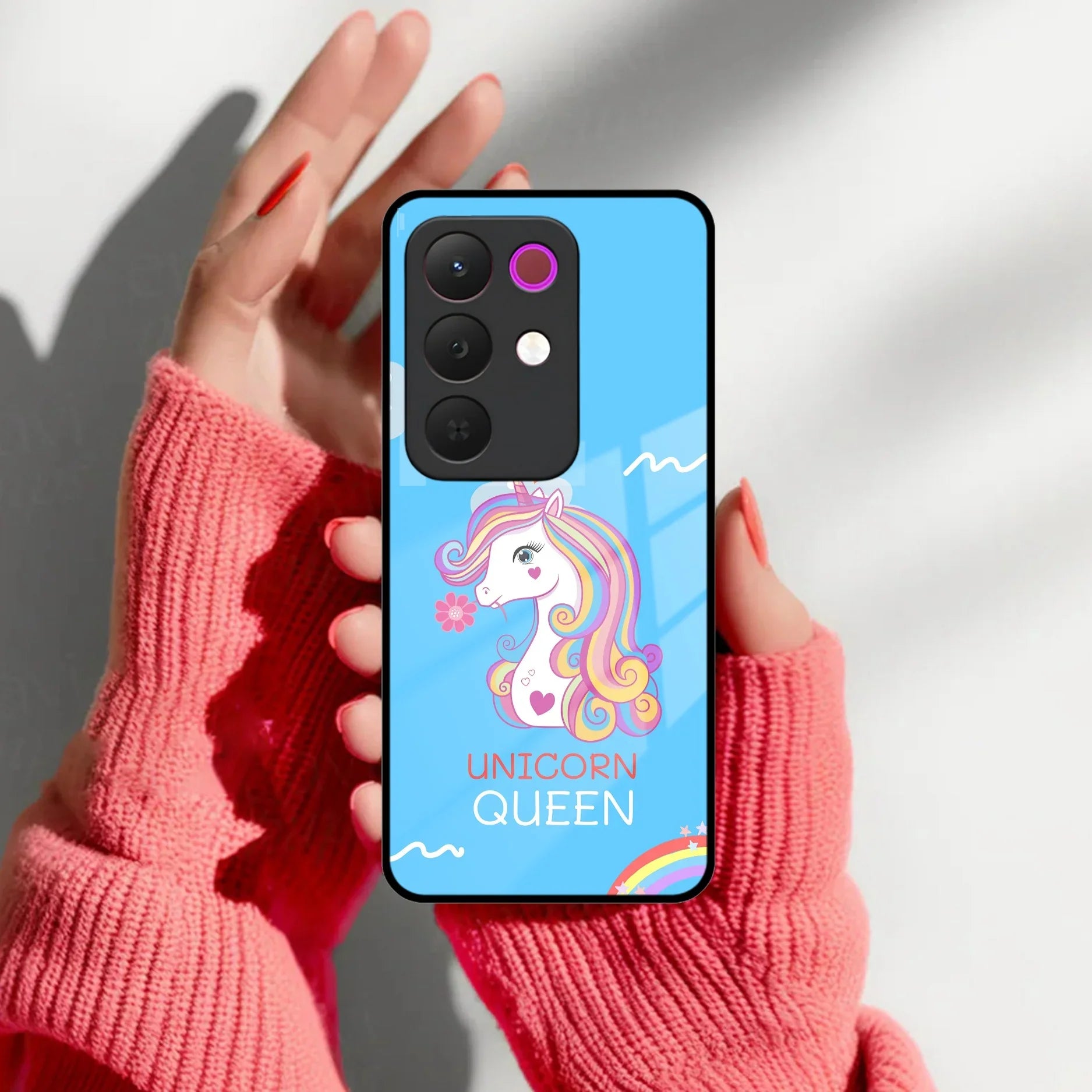 Blue Unicorn Queen Glass Phone Case For Realme/Narzo