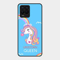 Blue Unicorn Queen Glass Phone Case For Realme 8 Pro