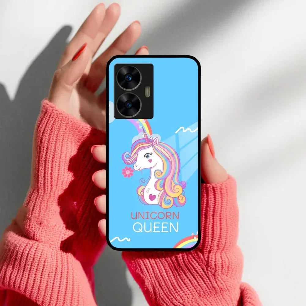 Blue Unicorn Queen Glass Phone Case For Realme/Narzo - ShopOnCliQ