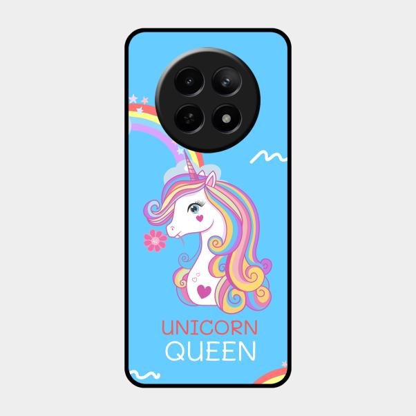 Blue Unicorn Queen Glass Phone Case For Realme C65 5G