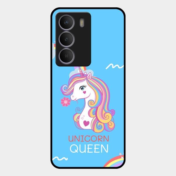 Blue Unicorn Queen Glass Phone Case For Realme P3 Lite 5G
