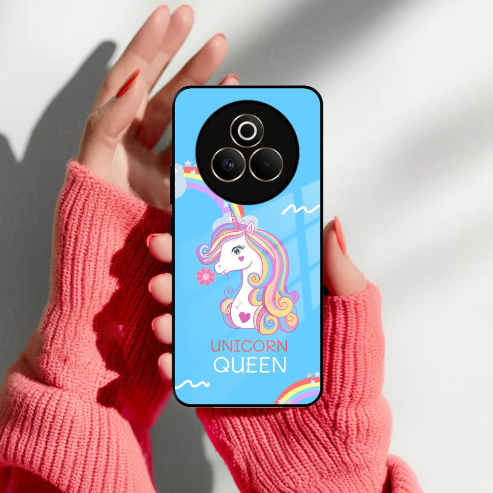 Blue Unicorn Queen Glass Phone Case For Realme/Narzo