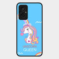 Blue Unicorn Queen Glass Phone Case For Redmi 11 Prime 4G