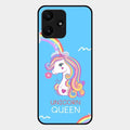 Blue Unicorn Queen Glass Phone Case For Redmi 12 5G