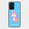Blue Unicorn Queen Glass Phone Case For Redmi 13C 5G