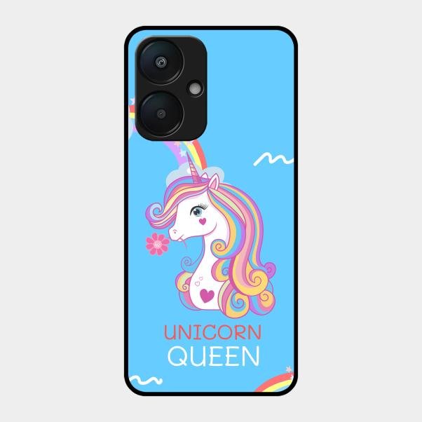 Blue Unicorn Queen Glass Phone Case For Redmi 13C 5G