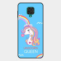 Blue Unicorn Queen Glass Phone Case For Redmi Note 10 Lite
