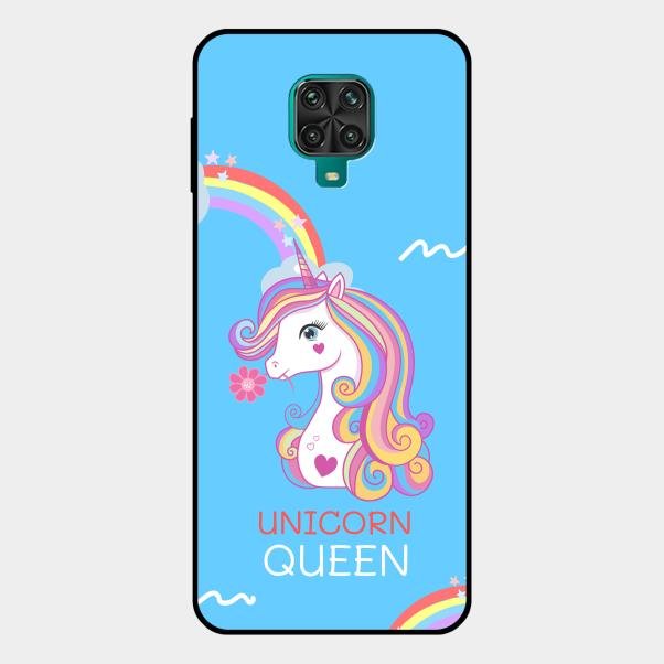 Blue Unicorn Queen Glass Phone Case For Redmi Note 10 Lite