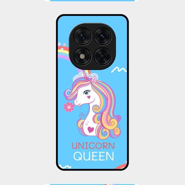 Blue Unicorn Queen Glass Phone Case For Redmi Note 14 Pro 5G