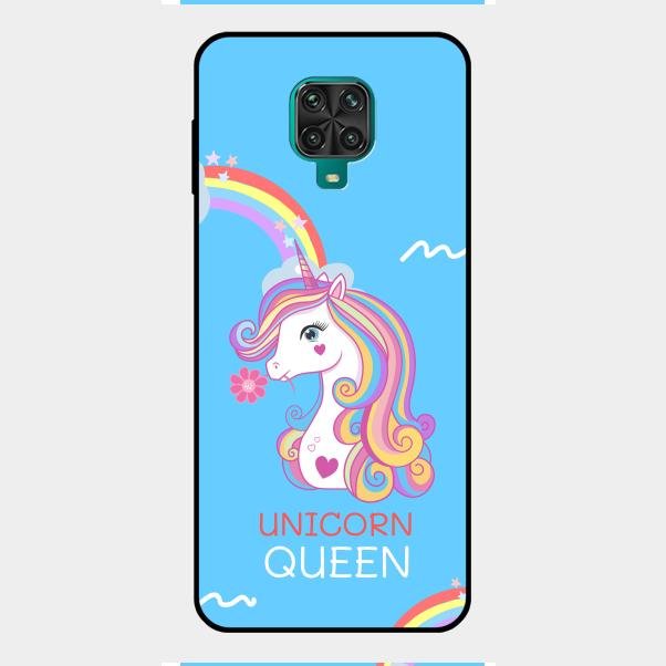 Blue Unicorn Queen Glass Phone Case For Redmi Note 9 Pro Max