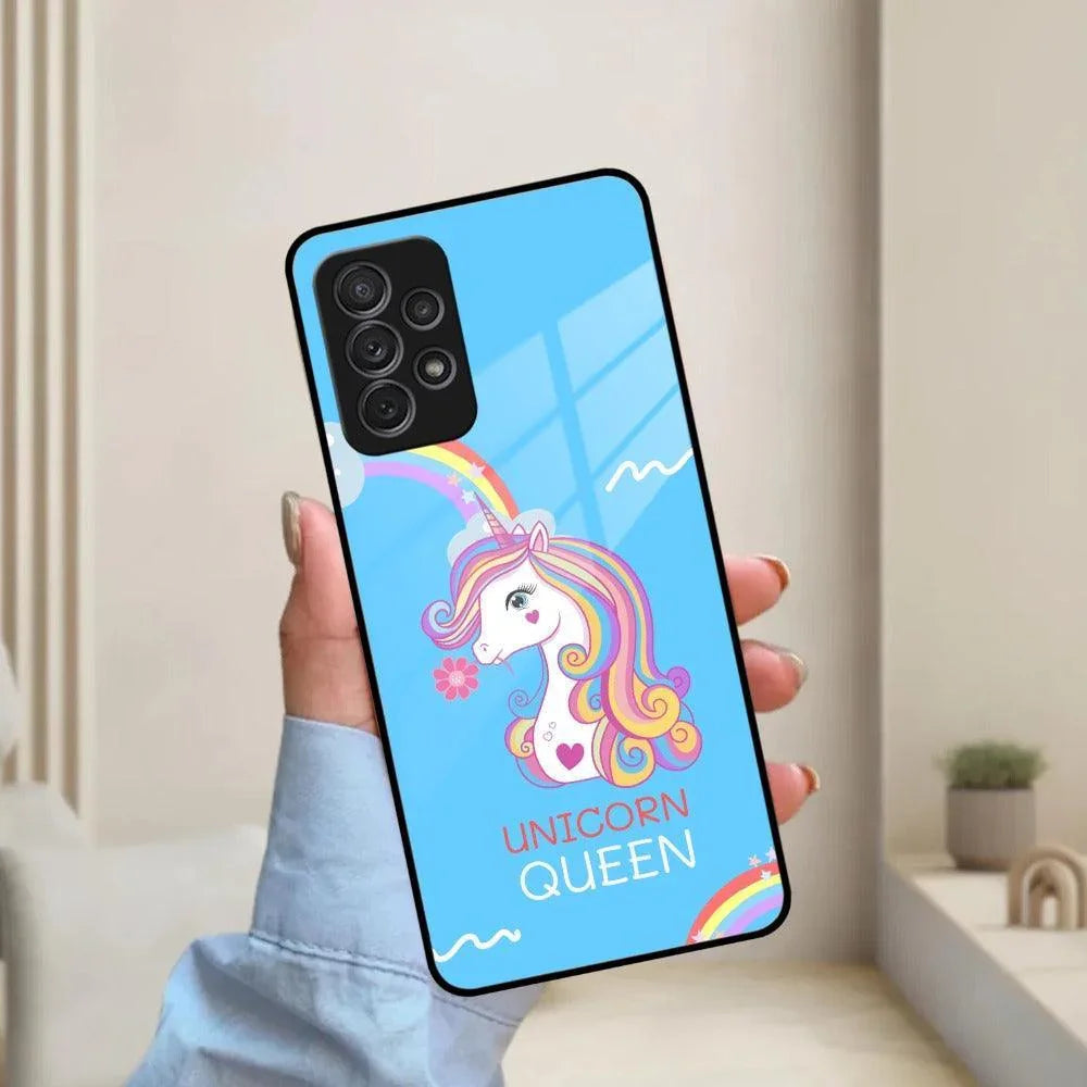 Blue Unicorn Queen Glass Phone Case For Samsung - ShopOnCliQ