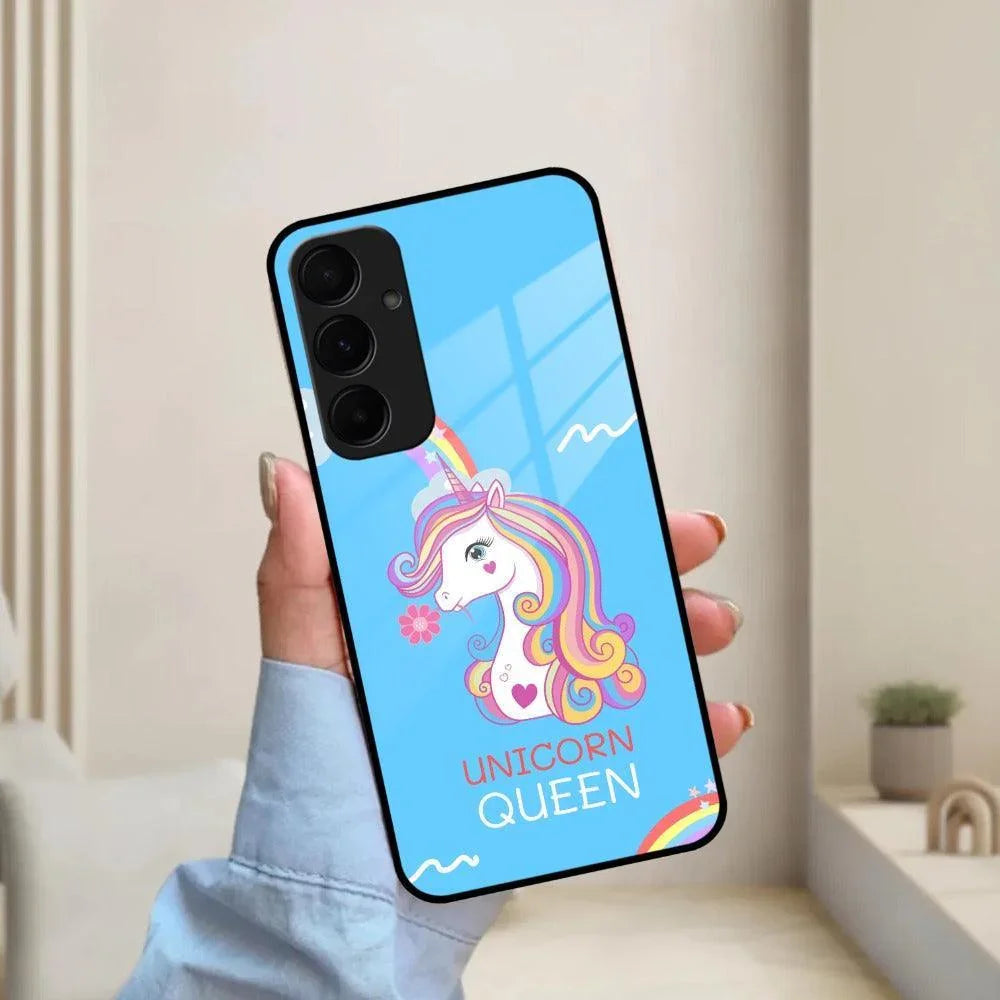 Blue Unicorn Queen Glass Phone Case For Samsung - ShopOnCliQ