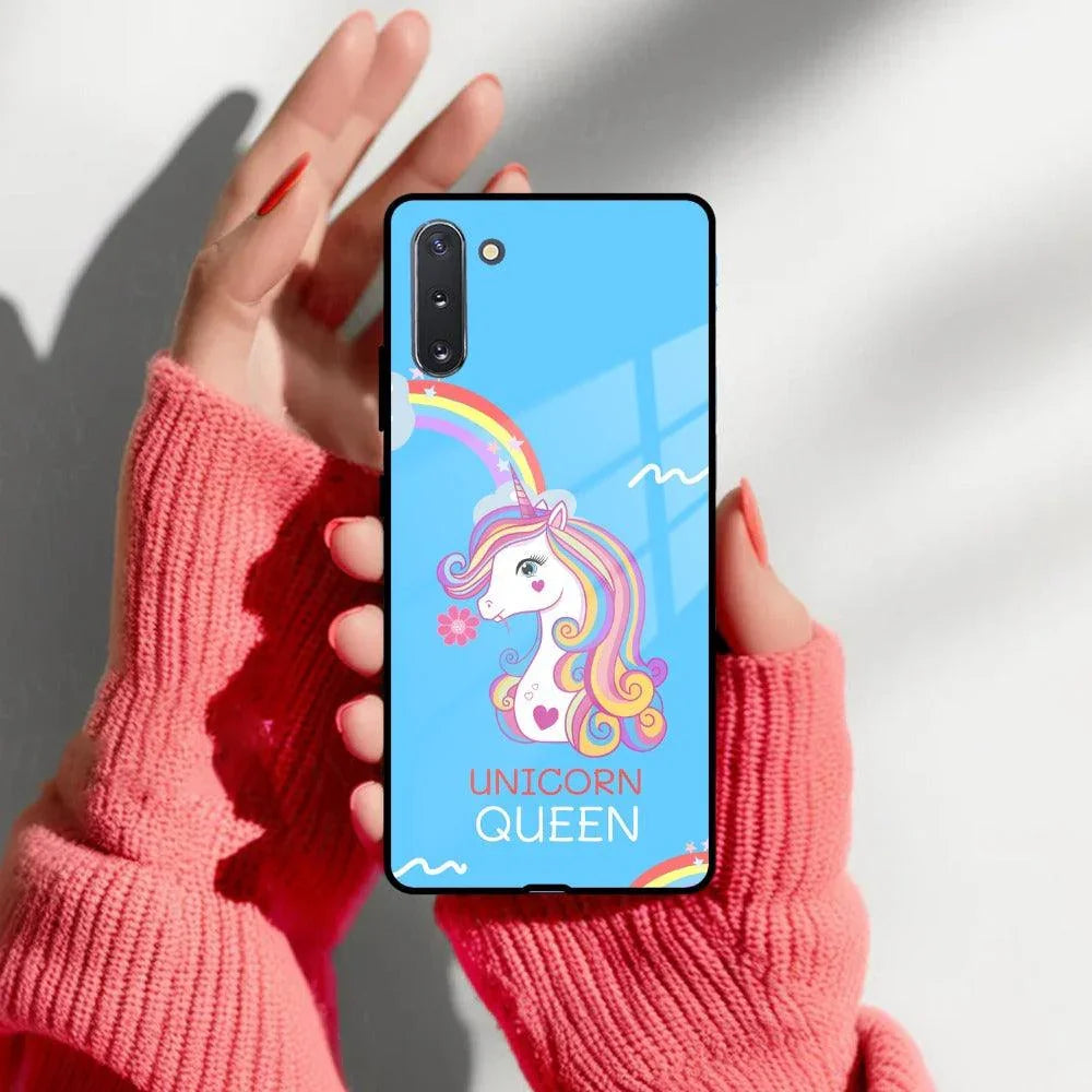 Blue Unicorn Queen Glass Phone Case For Samsung - ShopOnCliQ