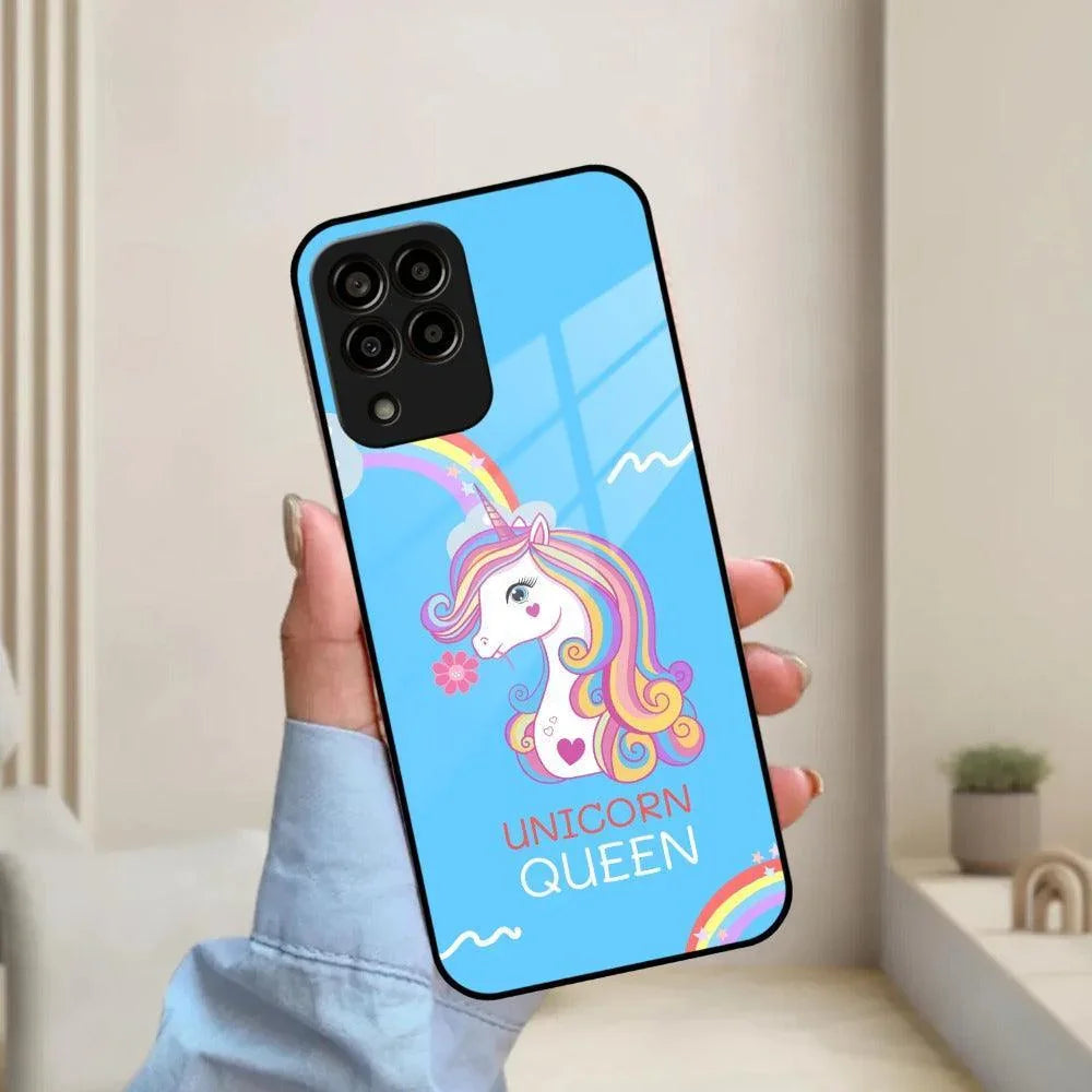 Blue Unicorn Queen Glass Phone Case For Samsung - ShopOnCliQ