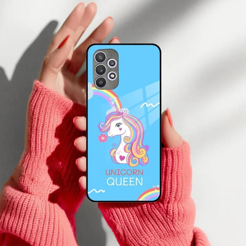 Blue Unicorn Queen Glass Phone Case For Samsung - ShopOnCliQ