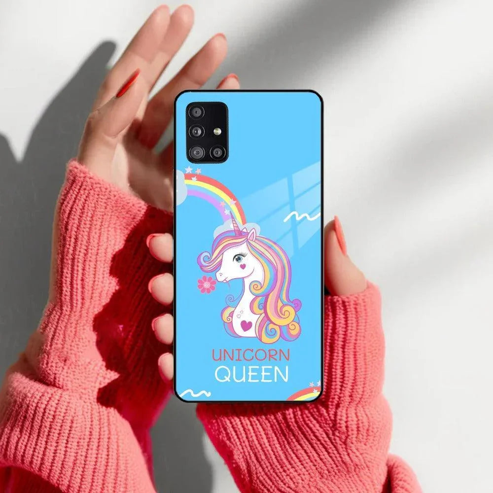 Blue Unicorn Queen Glass Phone Case For Samsung - ShopOnCliQ