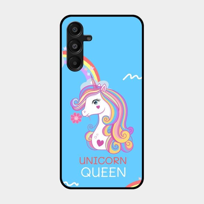 Blue Unicorn Queen Glass Phone Case For Samsung Galaxy A16 5G
