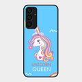 Blue Unicorn Queen Glass Phone Case For Samsung Galaxy A25 5G