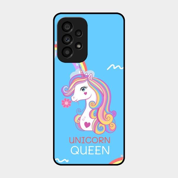 Blue Unicorn Queen Glass Phone Case For Samsung Galaxy A53 5G