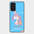 Blue Unicorn Queen Glass Phone Case For Samsung Galaxy F13