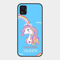 Blue Unicorn Queen Glass Phone Case For Samsung Galaxy F14 5G