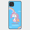 Blue Unicorn Queen Glass Phone Case For Samsung Galaxy F42 5G