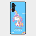 Blue Unicorn Queen Glass Phone Case For Samsung Galaxy F54 5G