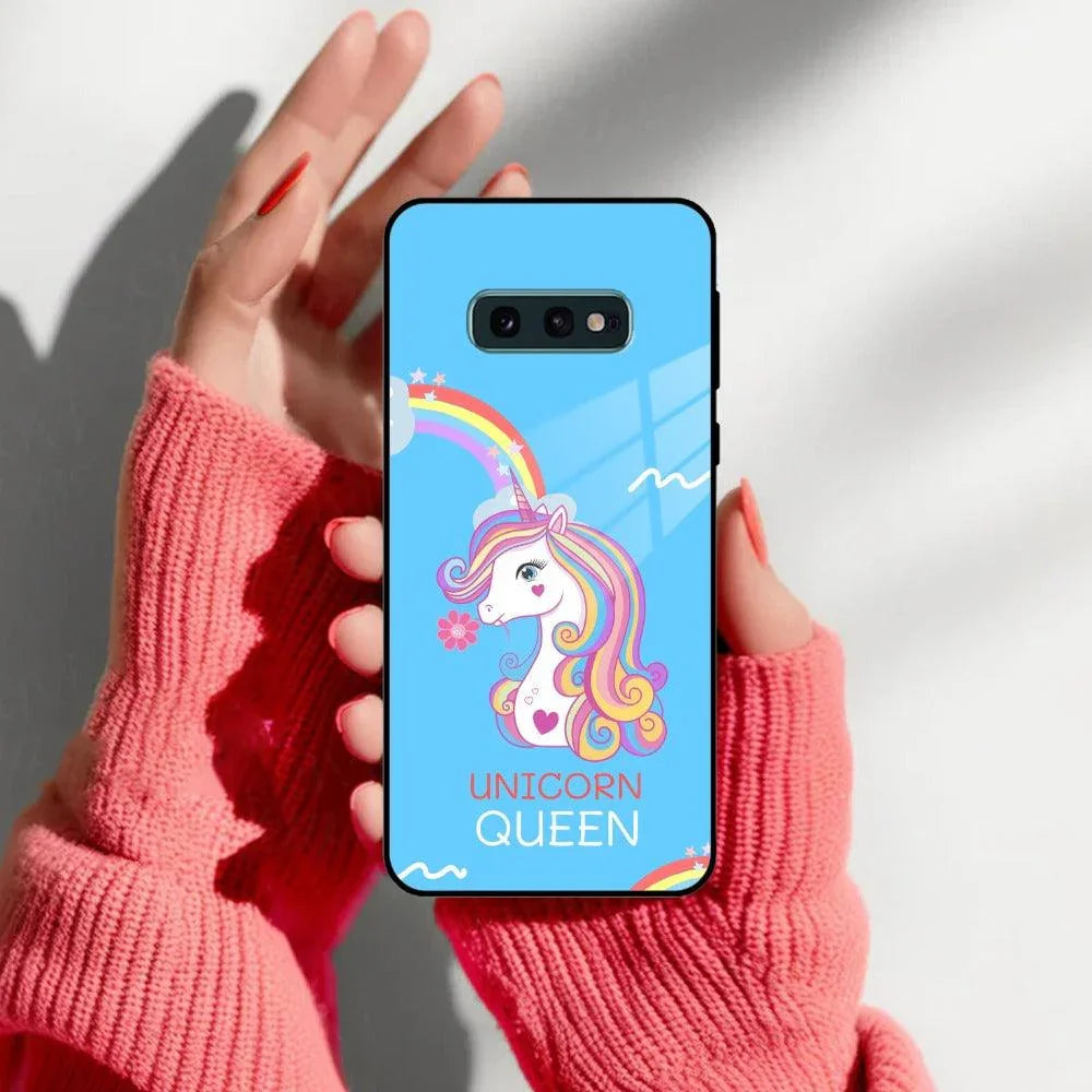 Blue Unicorn Queen Glass Phone Case For Samsung - ShopOnCliQ