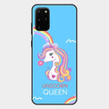 Blue Unicorn Queen Glass Phone Case For Samsung Galaxy S20 Plus