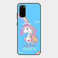 Blue Unicorn Queen Glass Phone Case For Samsung Galaxy S20