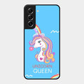 Blue Unicorn Queen Glass Phone Case For Samsung Galaxy S21 Fe 5G