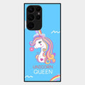 Blue Unicorn Queen Glass Phone Case For Samsung Galaxy S22 Ultra 5G