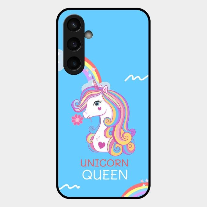 Blue Unicorn Queen Glass Phone Case For Samsung Galaxy S23 Fe 5G