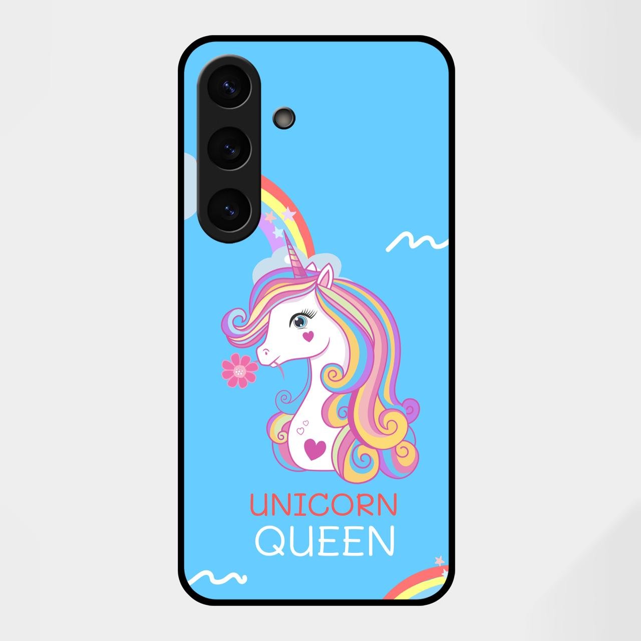 Blue Unicorn Queen Glass Phone Case For Samsung Galaxy S25 FE 5G