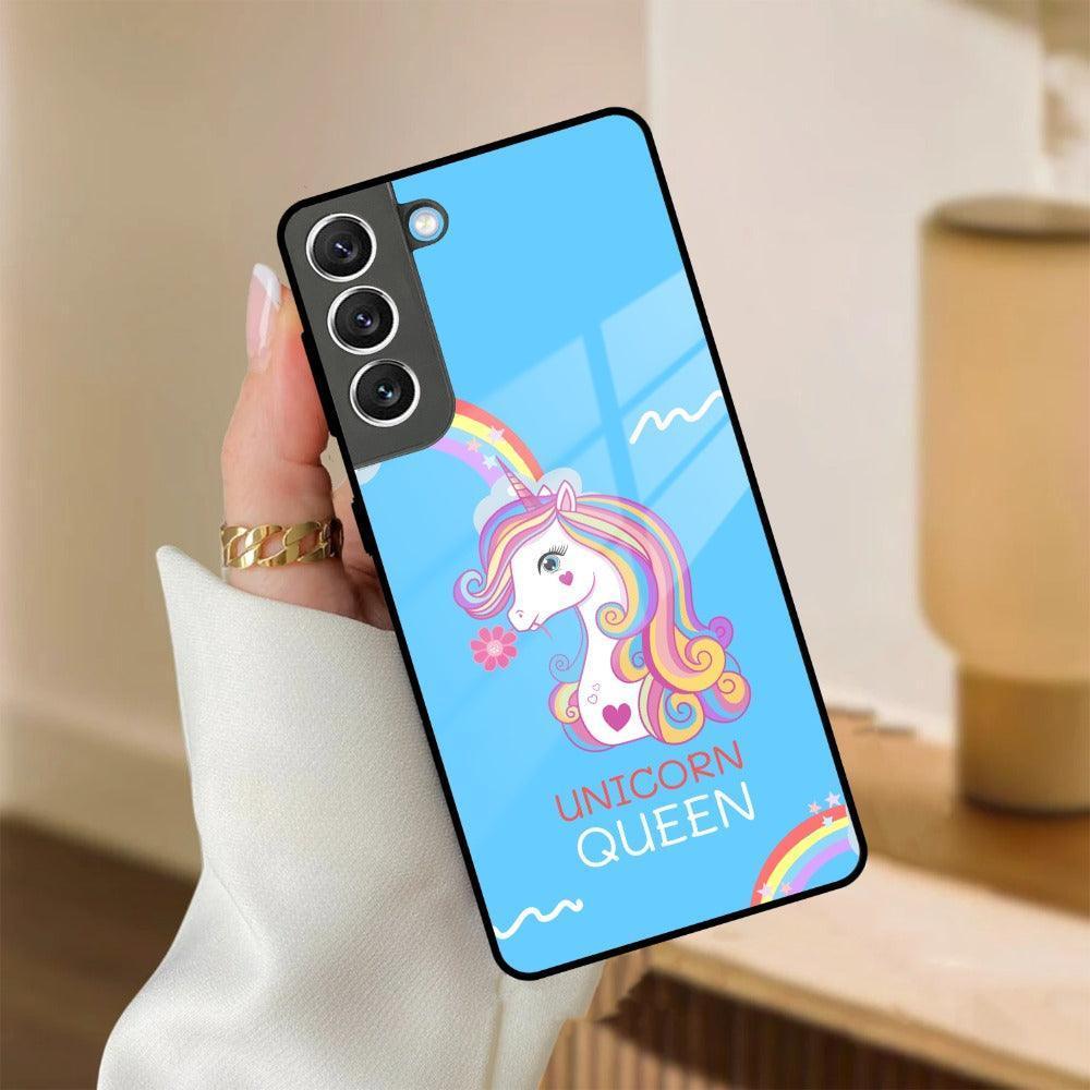 Blue Unicorn Queen Glass Phone Case For Samsung - ShopOnCliQ