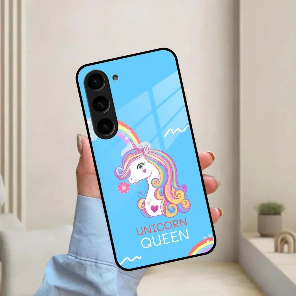 Blue Unicorn Queen Glass Phone Case For Samsung - ShopOnCliQ